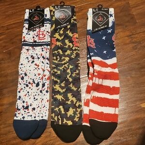 NBA Men’s Three-Pack Crew Socks — White/Navy, Black/Olive Camo, Red/White/Blue